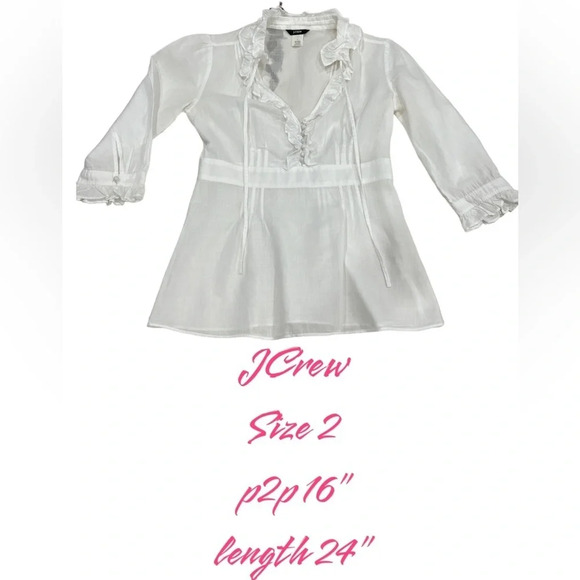 JCrew white sheer top - Picture 1 of 6